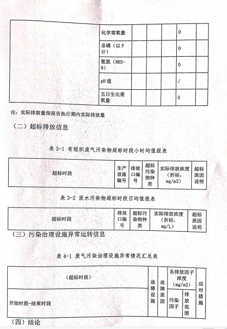 山東仕全興新材料有限公司第二季排污許可證執(zhí)行報告